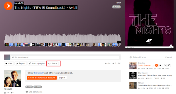 Soundcloud song detail